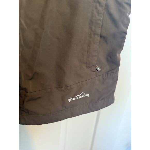 Eddie Bauer Hooded Vest Women's Medium Brown Hiking Camping Gorpcore - Picture 2 of 8